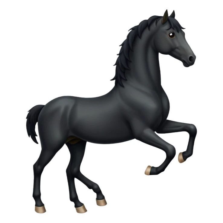 Black full horse two legs up emojis  sticker