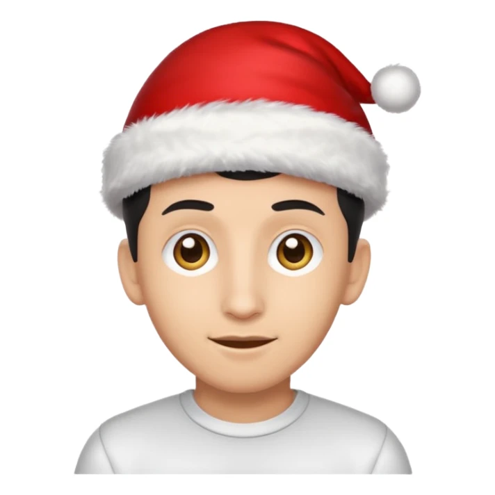 Ángel Di María wearing a Christmas hat, emoji style, plain background sticker