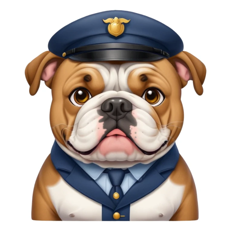 english bulldog with a postman sticker