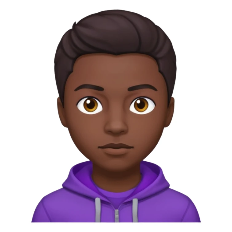 Quincy Brown with dark brown hair, purple outfit sticker