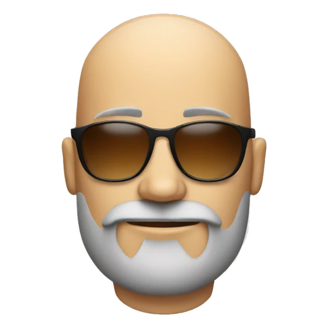 bald man with beard and cigar and sun glasses sticker
