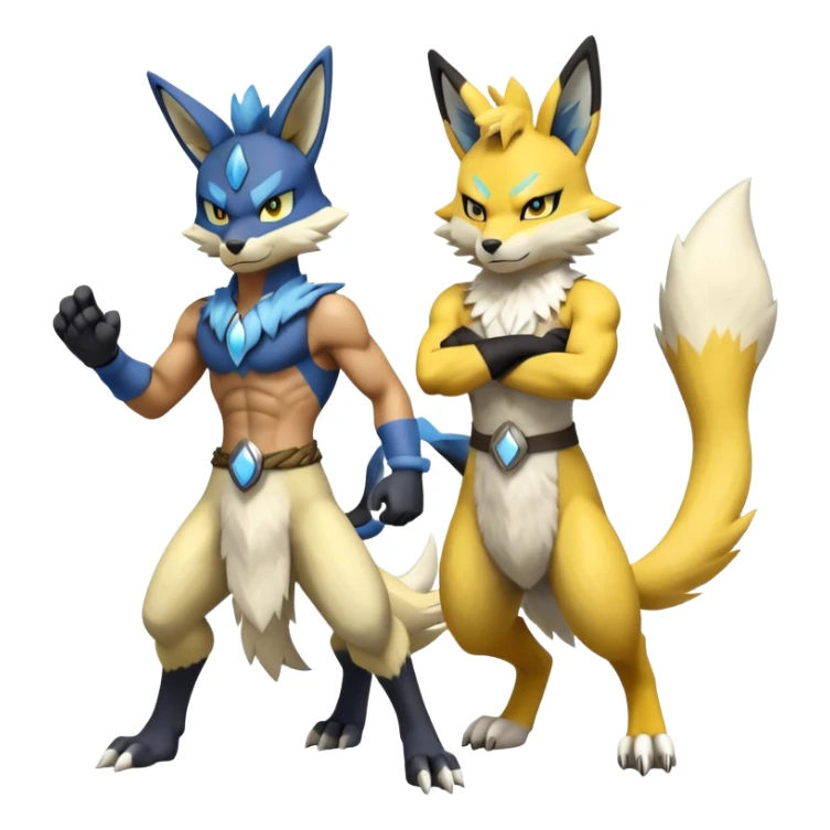 Lucario-Renamon-Zeraora-hybrid (Full body) sticker