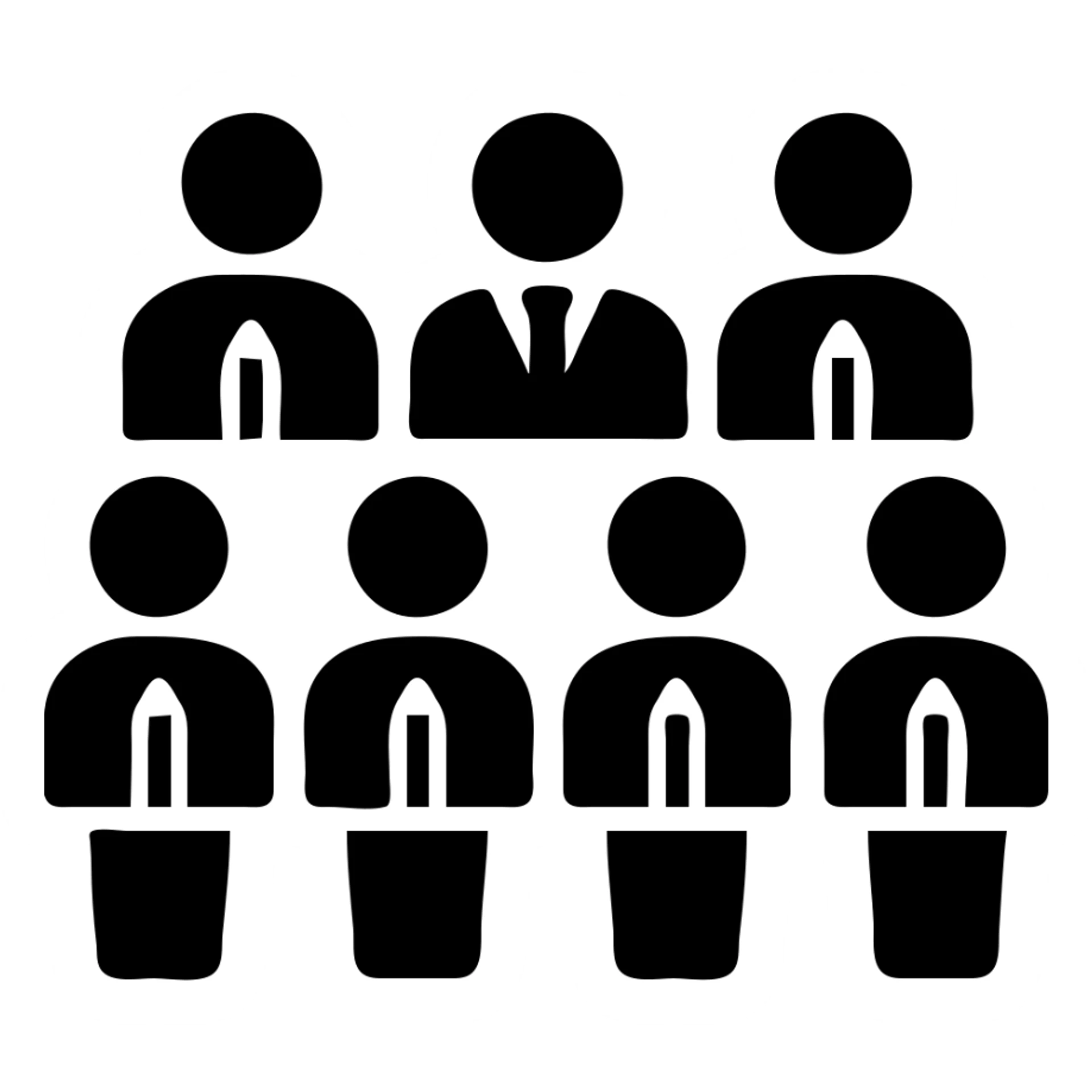 A group of 8 designers and one manager sticker