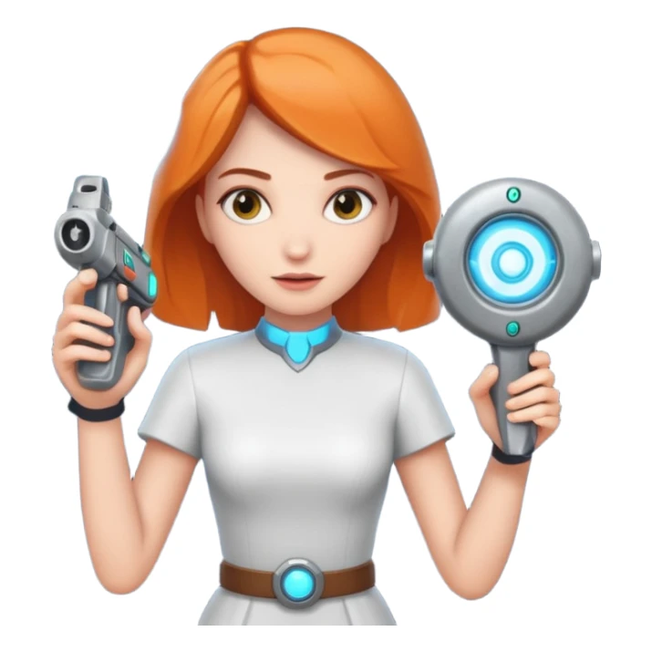 woman with portal gun sticker