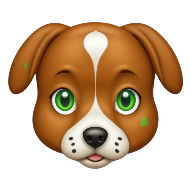 Brown dog with big green eyes and white spots on chest  sticker