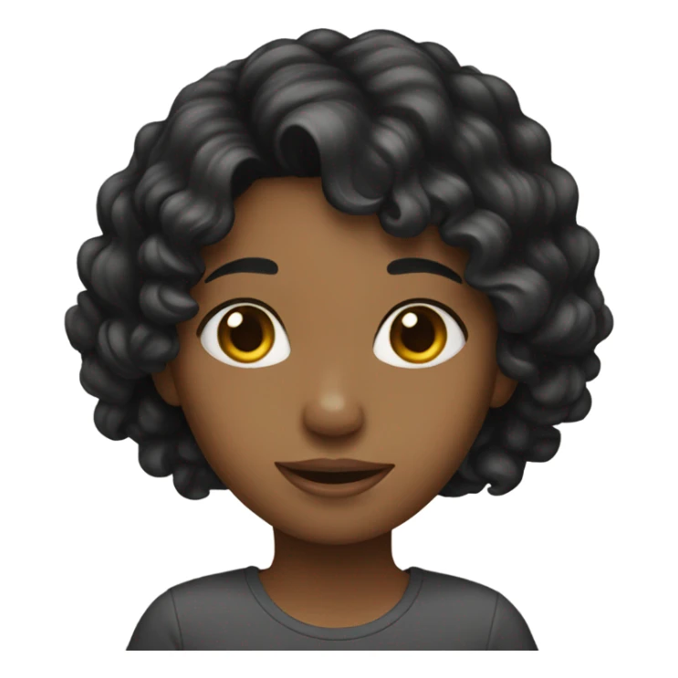 girl with black wavy hair sticker