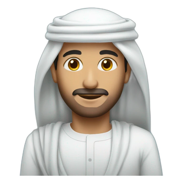 a man from saudi arabia, with a sky-blue background sticker