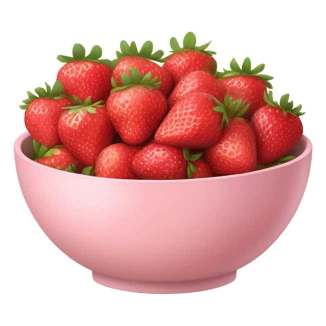 large fancy pastel pink bowl of strawberries sticker
