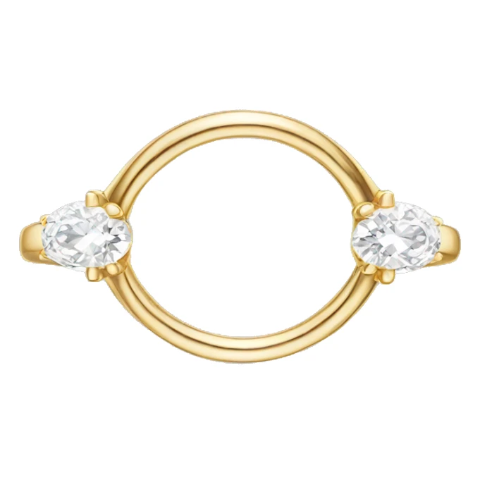 Oval diamond ring with gold and diamond band sticker