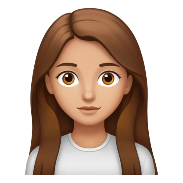Tall slightly tan girl with long brown hair and brown eyes sticker