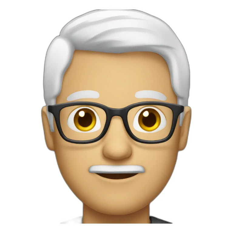 A man with short white hair wearing glasses  sticker