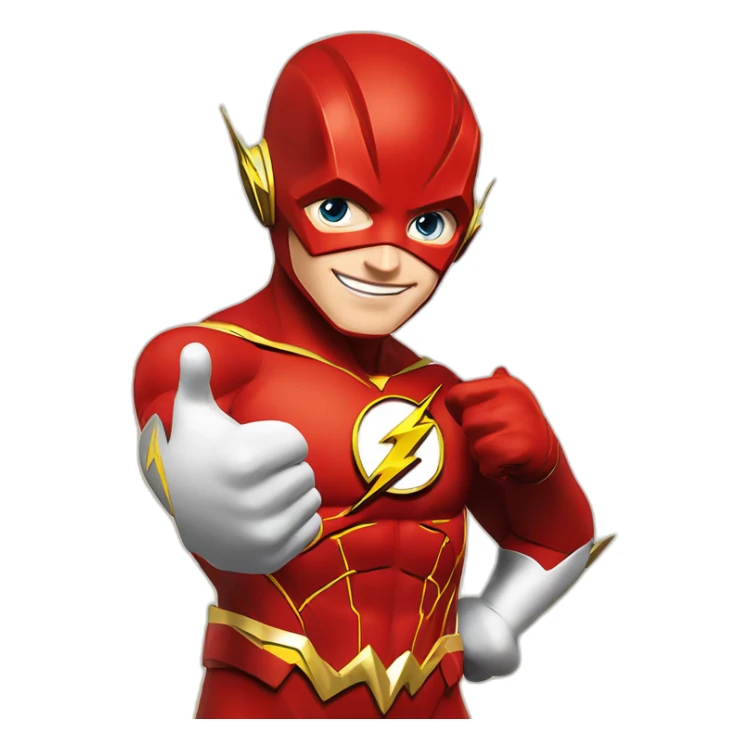 The Flash drop Dc comics giving a thumbs up from justice league sticker