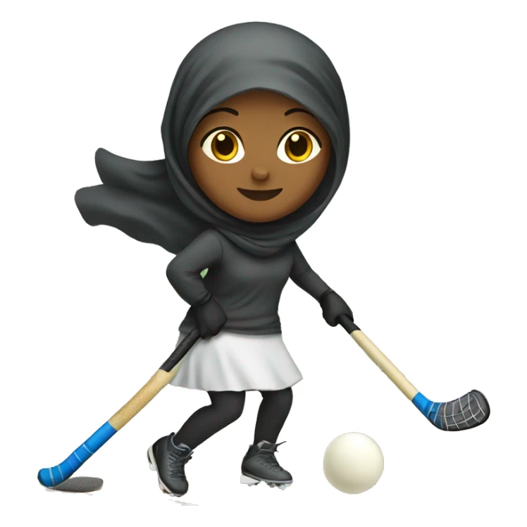 girl wearing hijab playing field hockey sticker