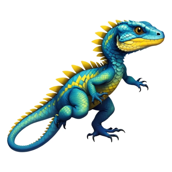  Cool Edgy blue-yellow-black-gradient ethereal badass Reptile-Vernid-Trico-animal-creature full body  sticker