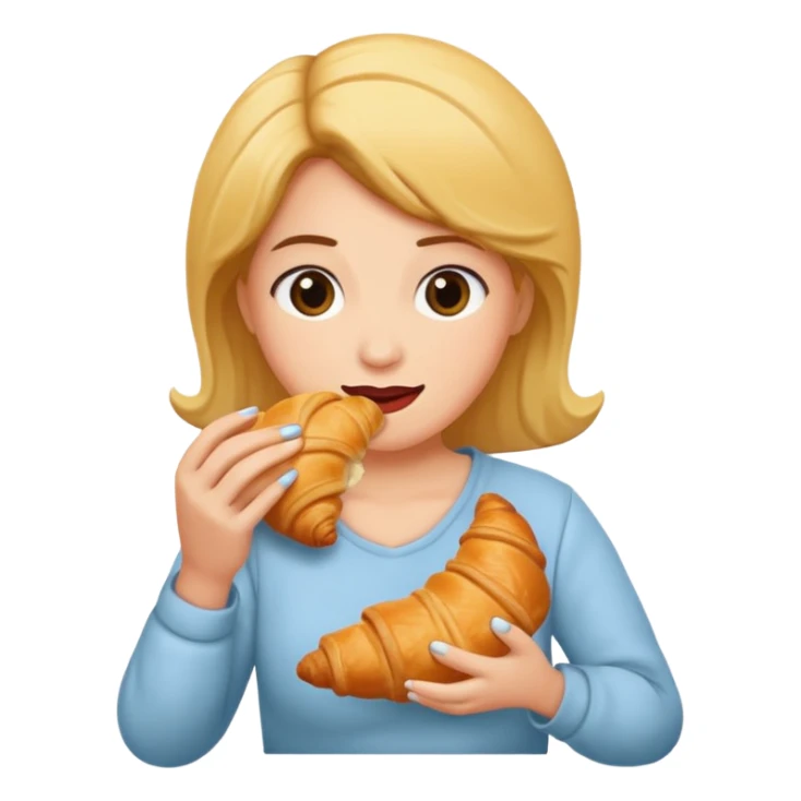 woman eating croissant sticker
