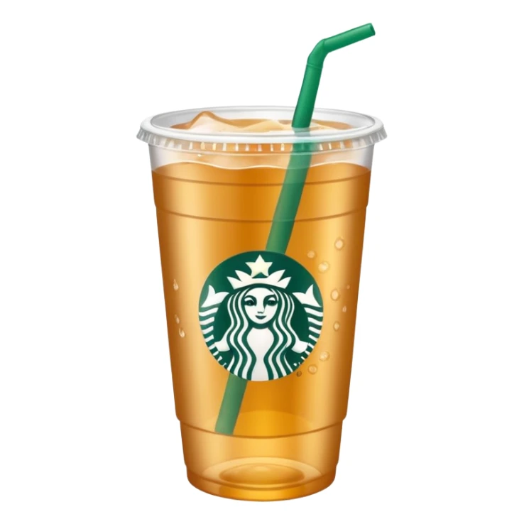 Soft drink in plastic cup (like Starbucks Cup), no logo, closed top. sticker