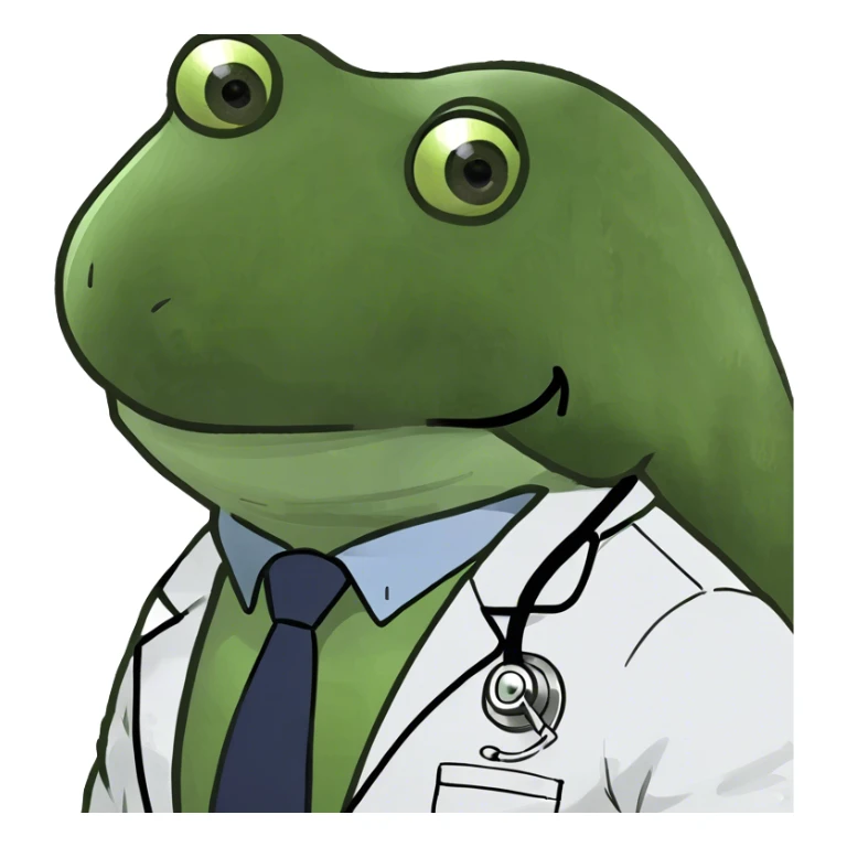 bufo wearing a doctor suit sticker