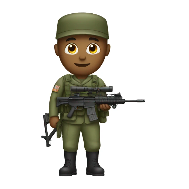 Military man with rifle sticker