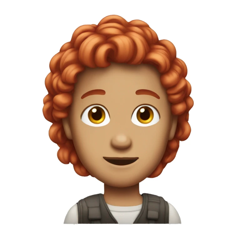 The classic people emojis but with red hair sticker