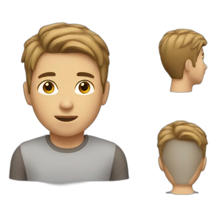 A boy with light brown hair, short haircut  sticker