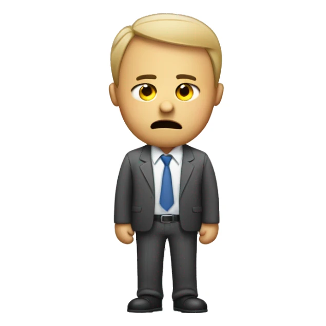 tired office worker with bags under his eyes sticker