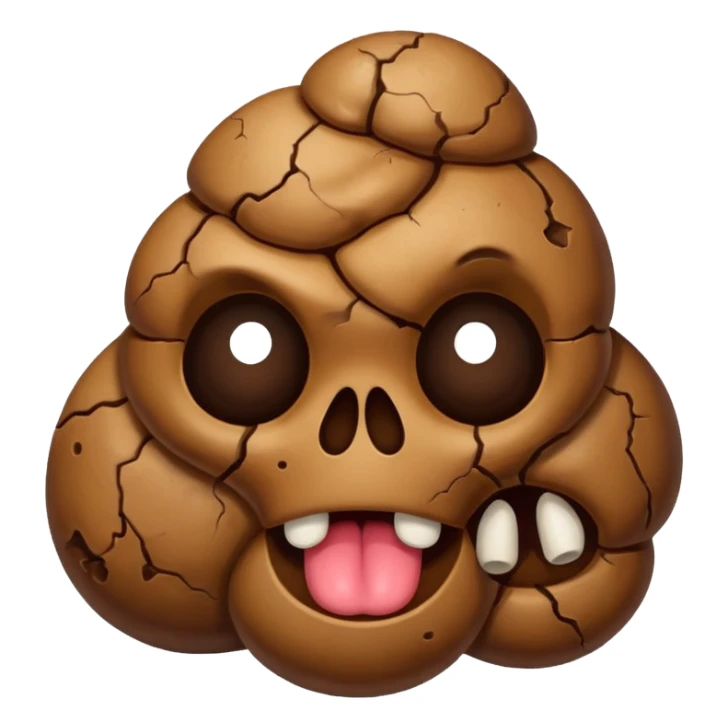 ((cartoon poop emoji))with  3 skulls sticker