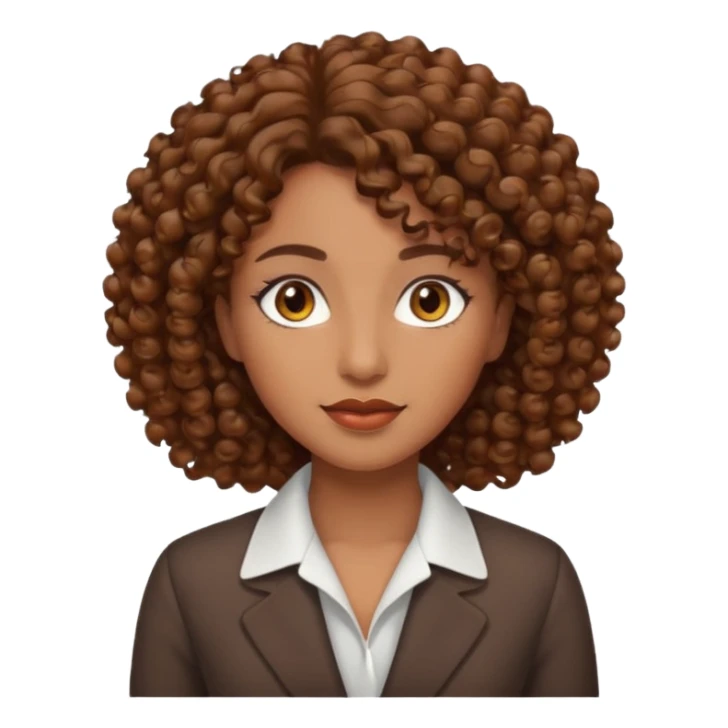professional, curly broen lady with ghazel eyes sticker