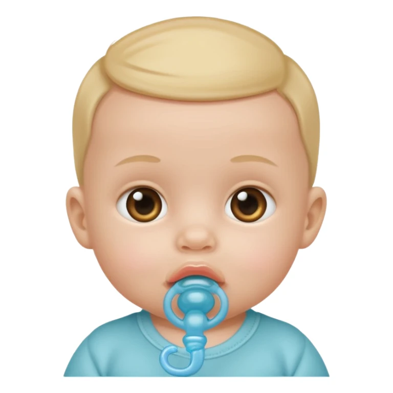 Baby with pacifier in mouth sticker