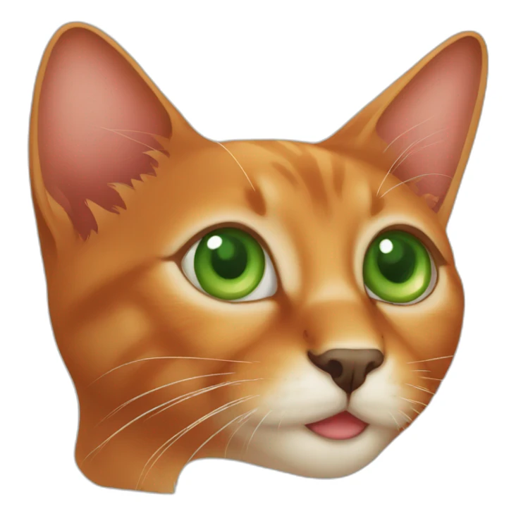  red cat of the Somali breed with green eyes sticker