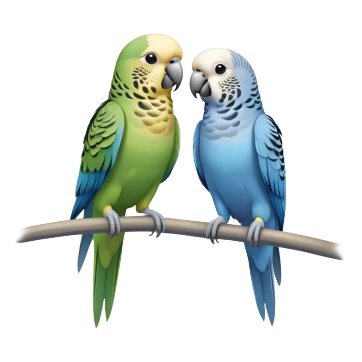 Pair of parakeets, one blue and one grey sticker