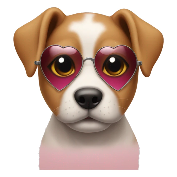 Puppy with heartglasses sticker