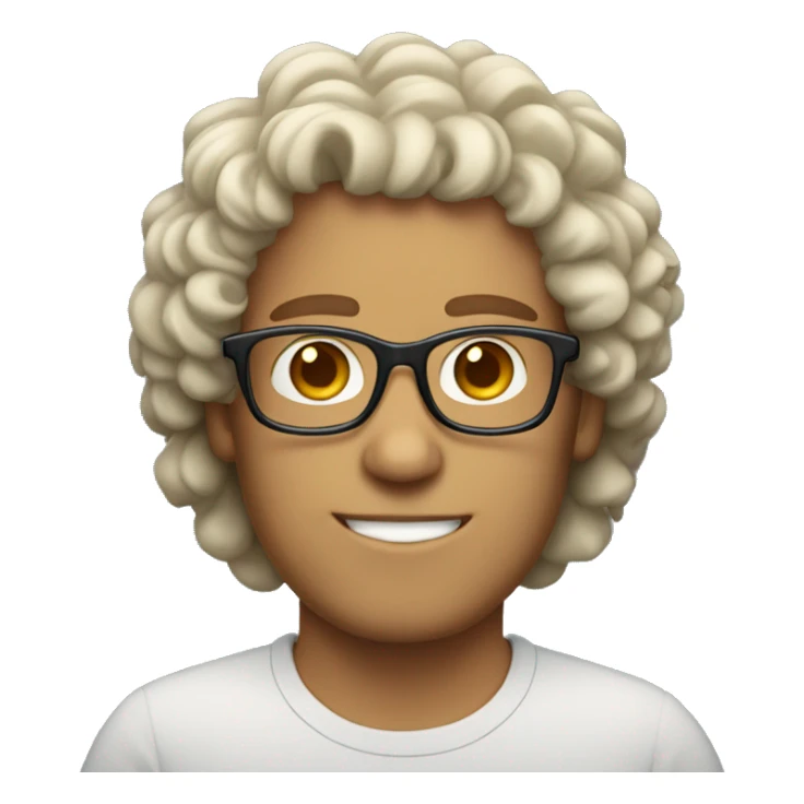 A white guy with rectamble glasses and curly hair  sticker
