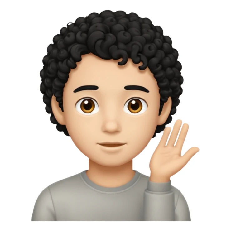 Boy with curly black hair sticker