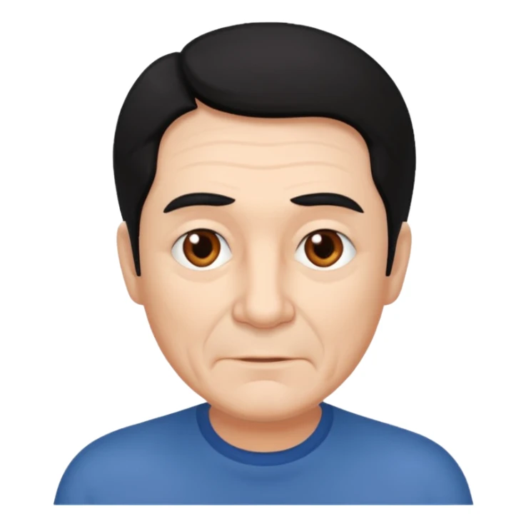 older man with dark black hair sticker