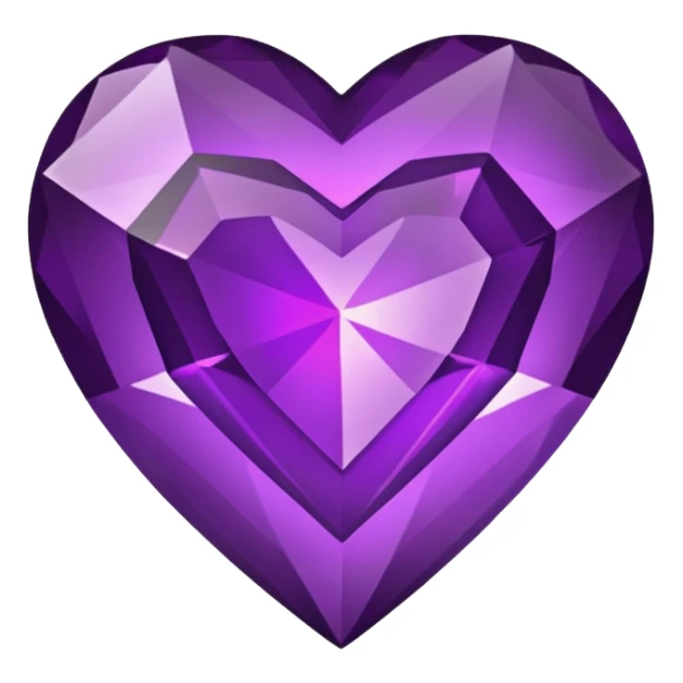 A purple gem heart with black center sticker