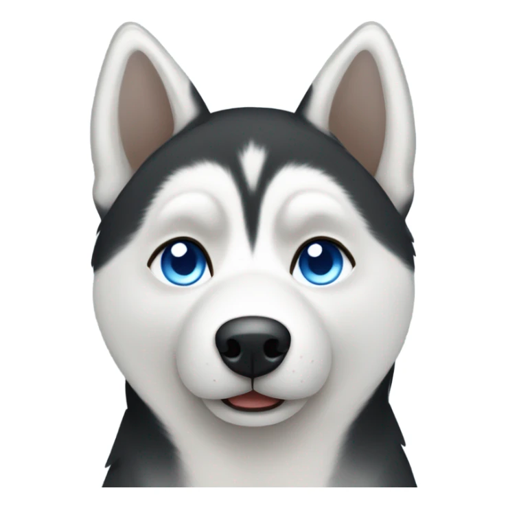 Black and white Husky with heterochromatic eyes blue and brown sticker