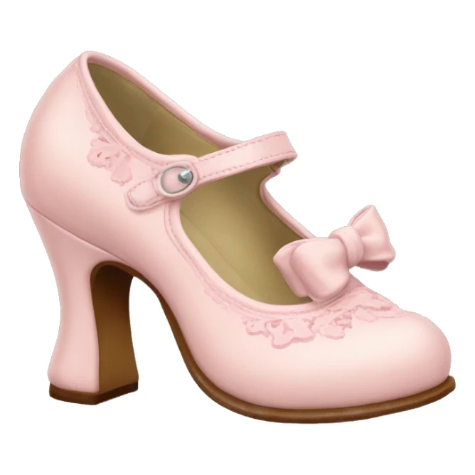 vintage rococo pale pink mary jane shoes sticker