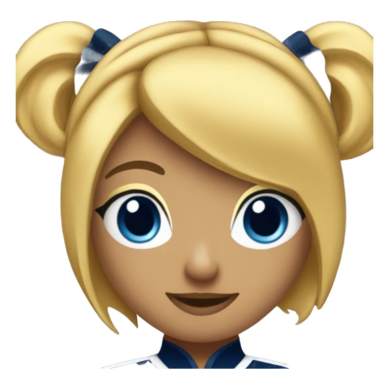 Cheerleader with a placid blue navy blue and gold uniform on  sticker