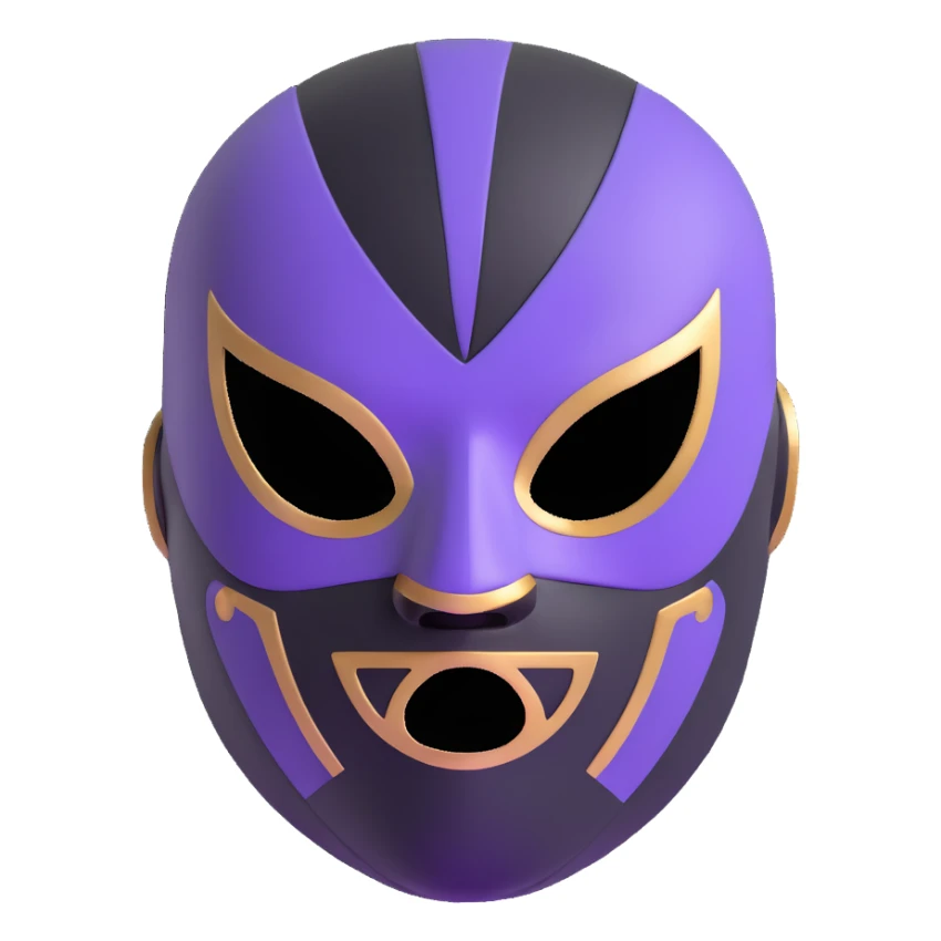 black and lavender luchador mask sticker