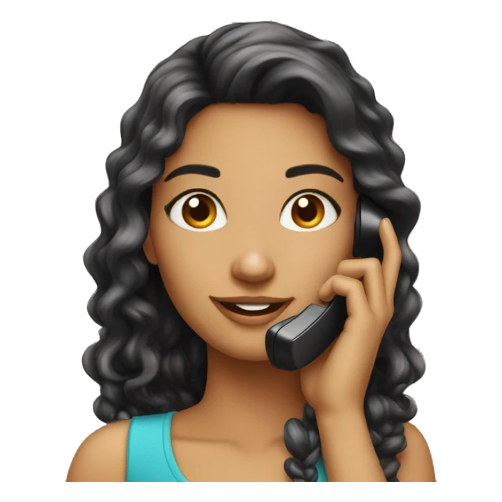 A beautiful girl on phone call sticker