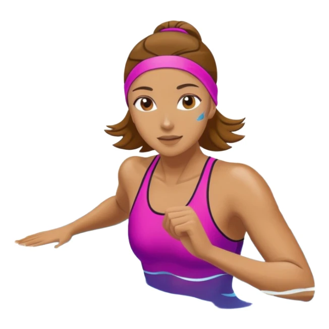 female athelete swimming sticker