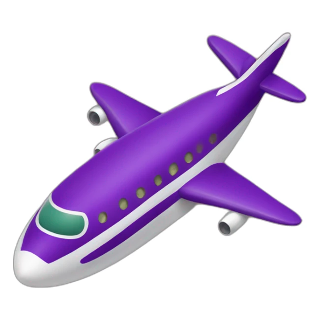 Aubergine sur un avion qui rentre dans une pêche sticker