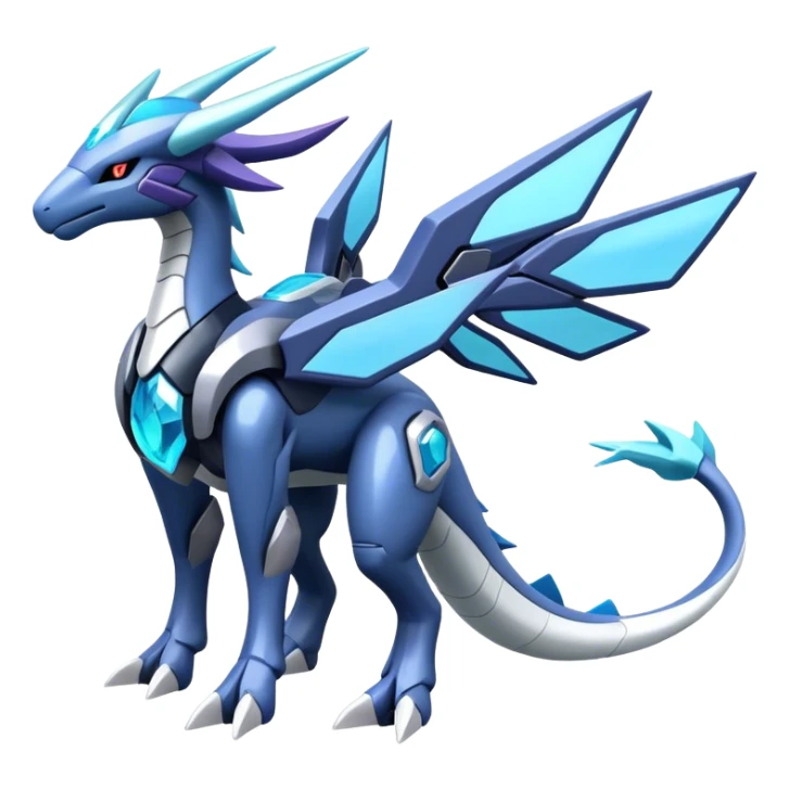 Futuristic Kyurem-dialga-suicune-hybrid, full body sticker