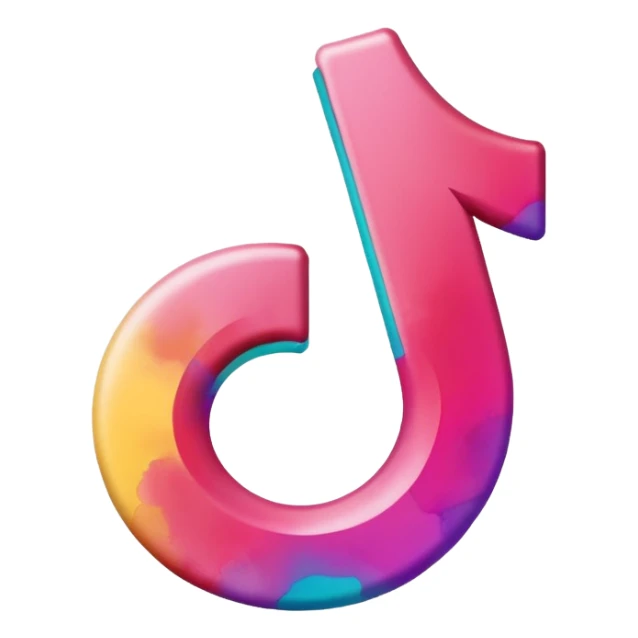 Realistic, watercolor, tiktok logo sticker