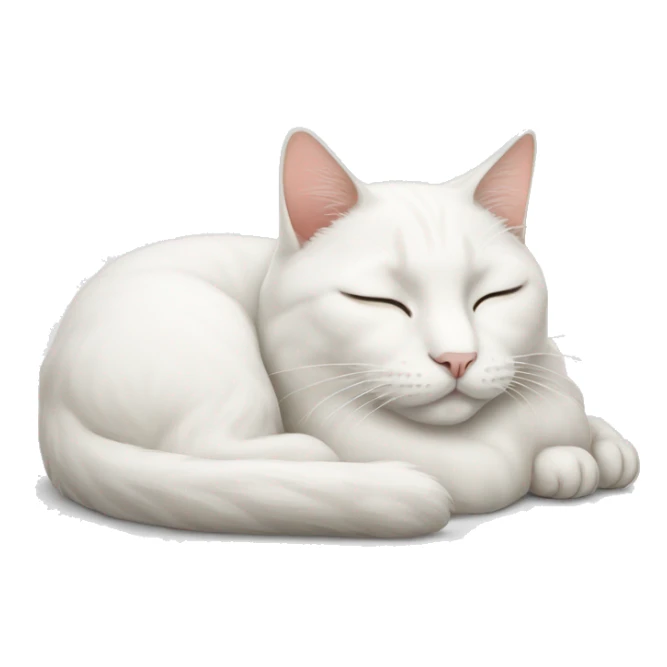 white cat sleeping sticker