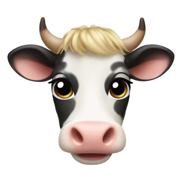 cute female cow with lashes memoji sticker