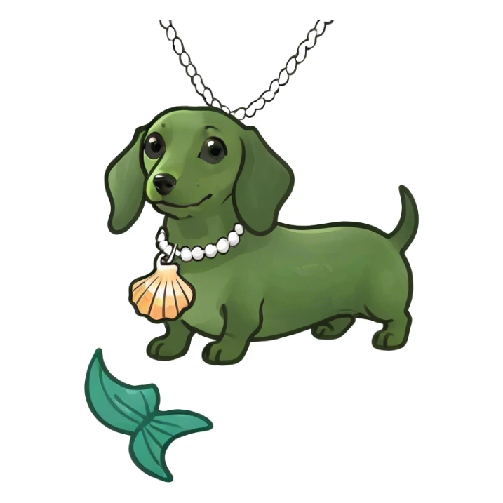 Miniature dachshund with mermaid tail sticker