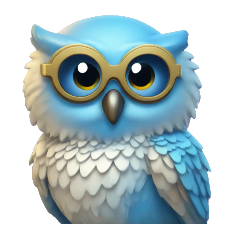 groovy blue owl with disco outfit sticker