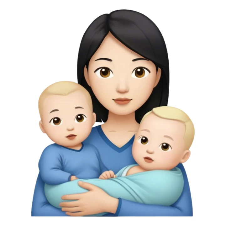 Asian mom, White dad with their baby boy sticker