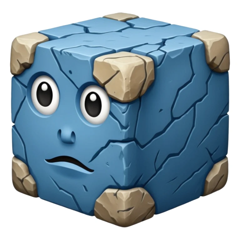 american-blue-intricate-stone-age-rocky-crusted-cube-shaped sticker